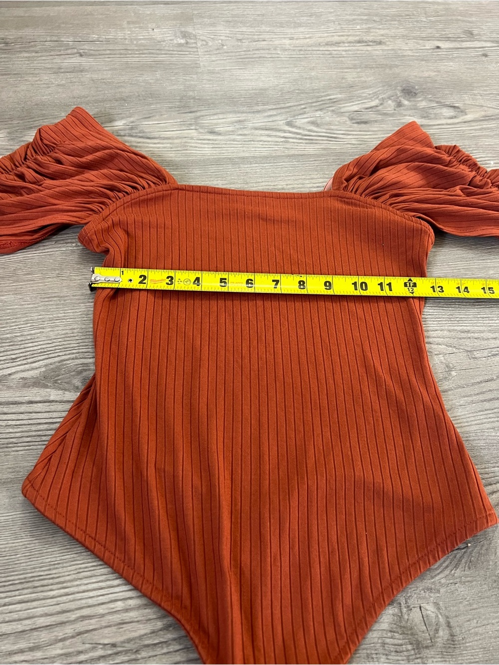Free People Rust Off-Shoulder Ribbed Kids One-Piece - Picture 5 of 11